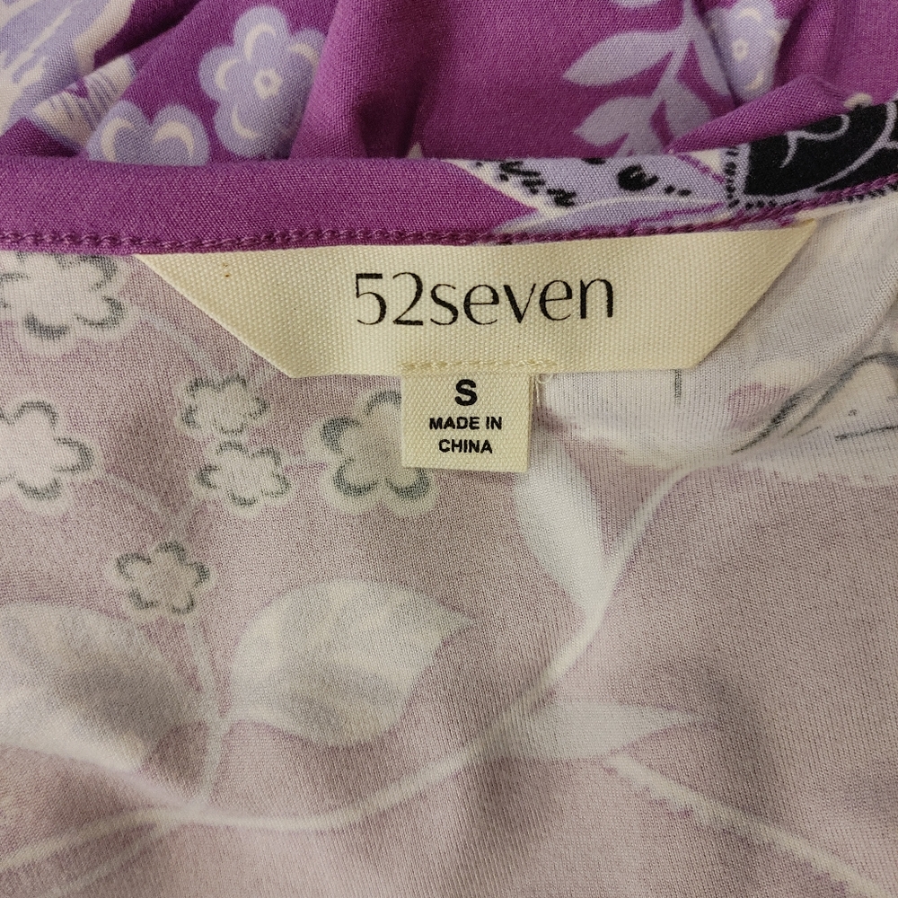 52 SEVEN FLORAL LONG DRESS, PURPLE S - Picture 6 of 9